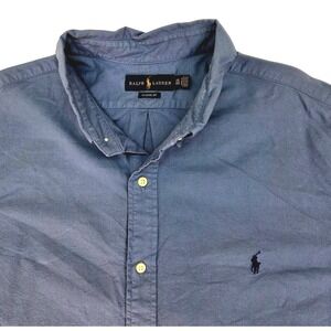 Blue Label Ralph Lauren Classic Shirt blue button down men XXL long sleeve ctn.
